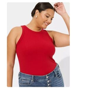 Torrid SuperSoft Ribbed High Neck Red Tank Top size 1